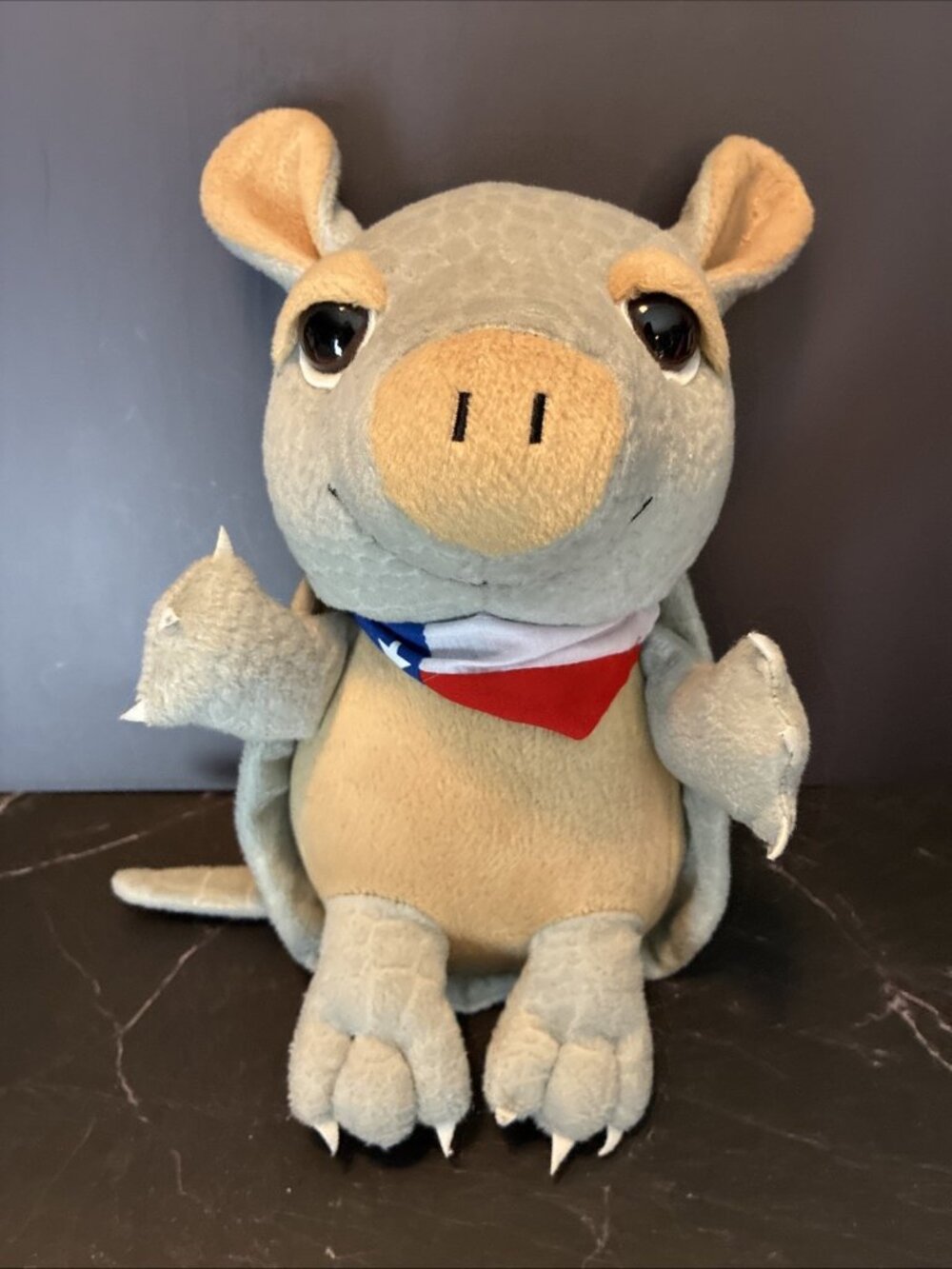 Texas Products Armadillo Plush Stuffed Animal Texas Flag Bandana Toy